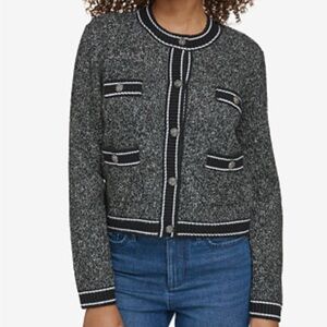 KARL LAGERFELD PARIS Pocket Button-Front Cardigan, Size XL